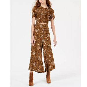 Free People Hazy Daze Printed Cropped Pant Set